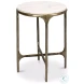 Gimlet White Marble And Brass Round End Table