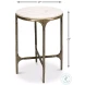 Gimlet White Marble And Brass Round End Table
