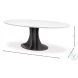 Aminah White And Gunmetal Dining Table