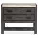 Plum Creek Ravenwood Black and White 2 Drawer Open Marble Top Nightstand with USB Charging