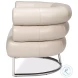 Rondo Crystal White Leather Chair