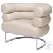 Rondo Crystal White Leather Chair