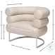 Rondo Crystal White Leather Chair