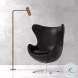 Jacobean Onyx Black Egg Chair