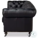 Castered Onyx Black Sofa
