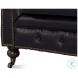 Castered Onyx Black Sofa