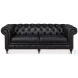 Castered Onyx Black Sofa