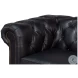 Castered Onyx Black Sofa