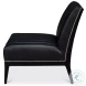 Agave Onyx Black Leather Slipper Chair