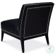 Agave Onyx Black Leather Slipper Chair