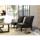 Agave Onyx Black Leather Slipper Chair