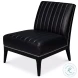 Agave Onyx Black Leather Slipper Chair