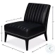 Agave Onyx Black Leather Slipper Chair