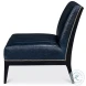 Agave Chateau Blue Leather Slipper Chair