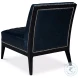 Agave Chateau Blue Leather Slipper Chair
