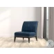 Agave Chateau Blue Leather Slipper Chair