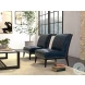 Agave Chateau Blue Leather Slipper Chair