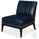 Agave Chateau Blue Leather Slipper Chair