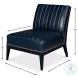 Agave Chateau Blue Leather Slipper Chair