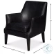 Royalton Ebony Black Leather Chair