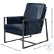 Edmonds Chateau Blue Leather Chair