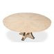 Tower Jupe Bleached Oak and Hammered Iron 71" Extendable Round Dining Table