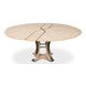 Tower Jupe Bleached Oak and Hammered Iron 71" Extendable Round Dining Table