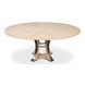 Tower Jupe Bleached Oak and Hammered Iron 71" Extendable Round Dining Table