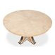 Tower Jupe Bleached Oak and Hammered Iron 71" Extendable Round Dining Table