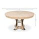 Tower Jupe Bleached Oak and Hammered Iron 71" Extendable Round Dining Table