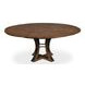 Tower Jupe Light Mink and Dark Hammered 71" Extendable Round Dining Table