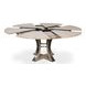Tower Jupe Moonskin and Hammered Iron 71" Extendable Round Dining Table