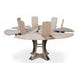Tower Jupe Moonskin and Hammered Iron 71" Extendable Round Dining Table