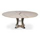 Tower Jupe Moonskin and Hammered Iron 71" Extendable Round Dining Table