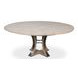 Tower Jupe Moonskin and Hammered Iron 71" Extendable Round Dining Table
