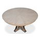 Tower Jupe Moonskin and Hammered Iron 71" Extendable Round Dining Table