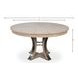 Tower Jupe Moonskin and Hammered Iron 71" Extendable Round Dining Table