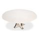 Tower Jupe White and Hammered Iron 71" Extendable Round Dining Table
