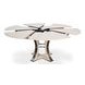 Tower Jupe White and Hammered Iron 71" Extendable Round Dining Table