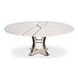 Tower Jupe White and Hammered Iron 71" Extendable Round Dining Table