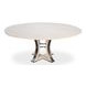 Tower Jupe White and Hammered Iron 71" Extendable Round Dining Table