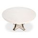 Tower Jupe White and Hammered Iron 71" Extendable Round Dining Table