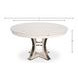 Tower Jupe White and Hammered Iron 71" Extendable Round Dining Table