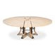 Tower Jupe Bleached Oak and Hammered Iron 86" Extendable Round Dining Table