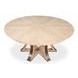 Tower Jupe Bleached Oak and Hammered Iron 86" Extendable Round Dining Table