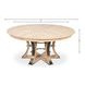 Tower Jupe Bleached Oak and Hammered Iron 86" Extendable Round Dining Table