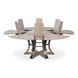 Tower Jupe Moonskin and Hammered Iron 86" Extendable Round Dining Table