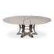 Tower Jupe Moonskin and Hammered Iron 86" Extendable Round Dining Table
