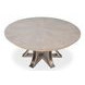Tower Jupe Moonskin and Hammered Iron 86" Extendable Round Dining Table