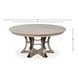 Tower Jupe Moonskin and Hammered Iron 86" Extendable Round Dining Table